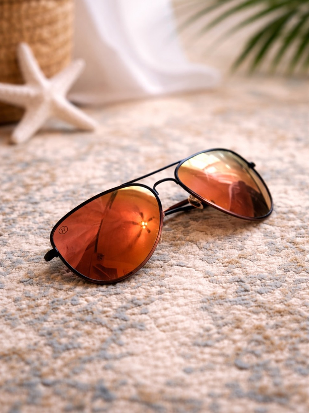 Womens Aviator Sunglasses - Orange Lenses - Picture 7 of 7